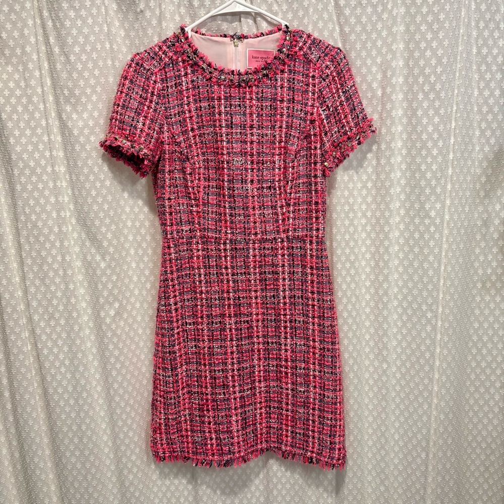 Kate Spade A-Line Tweed Short Sleeve Dress